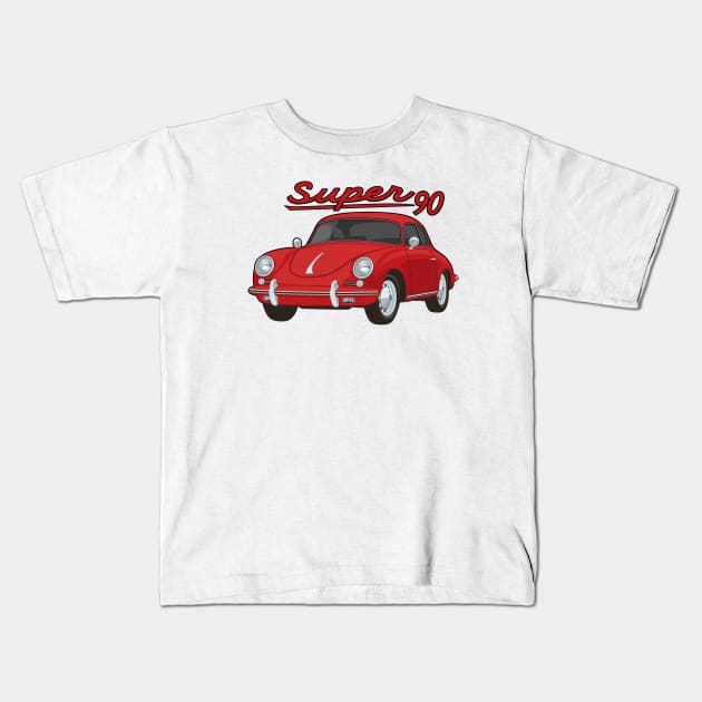 356 B Super 90 Car classic vintage retro Kids T-Shirt by creative.z